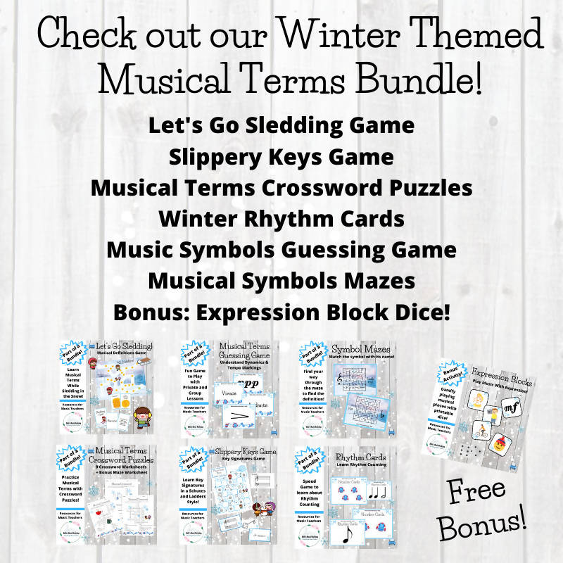Let's Go Sledding Musical Terms Game Music Teacher Resources