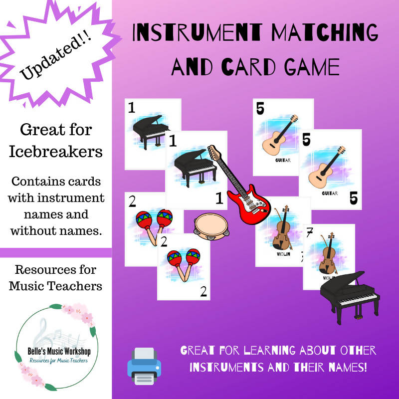 Instrument Matching Game Music Teacher Resources