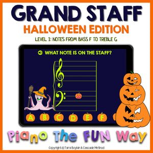 Grand Staff Note Reading Halloween Edition Level 1