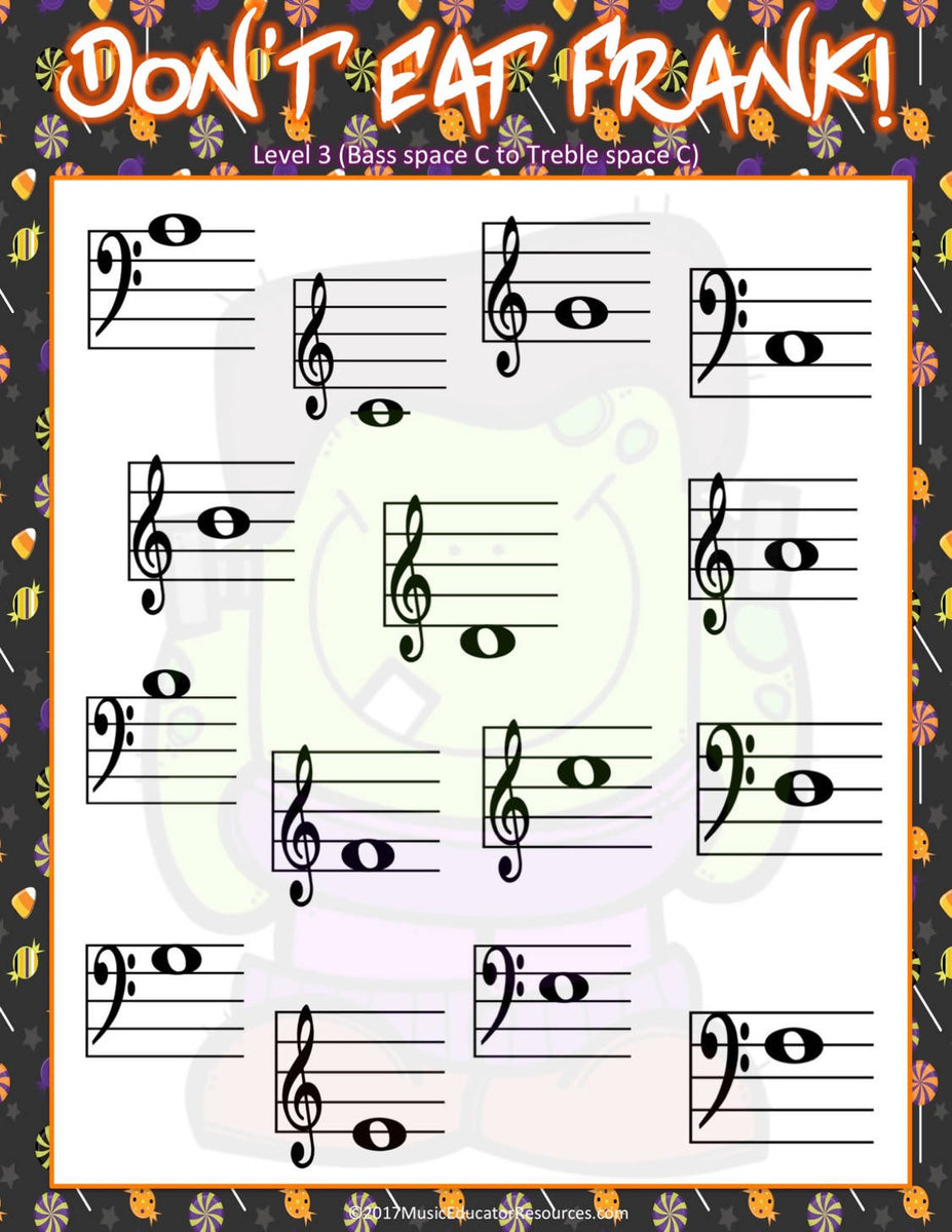 Don't Eat Frank Halloween Note Reading Game Music Teacher Resources