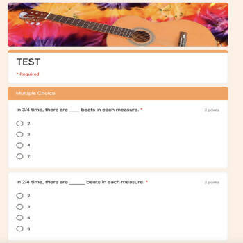 Google Classroom DIGITAL Music Theory Lesson 16 TEST UNIT 4 - Self-Gra ...