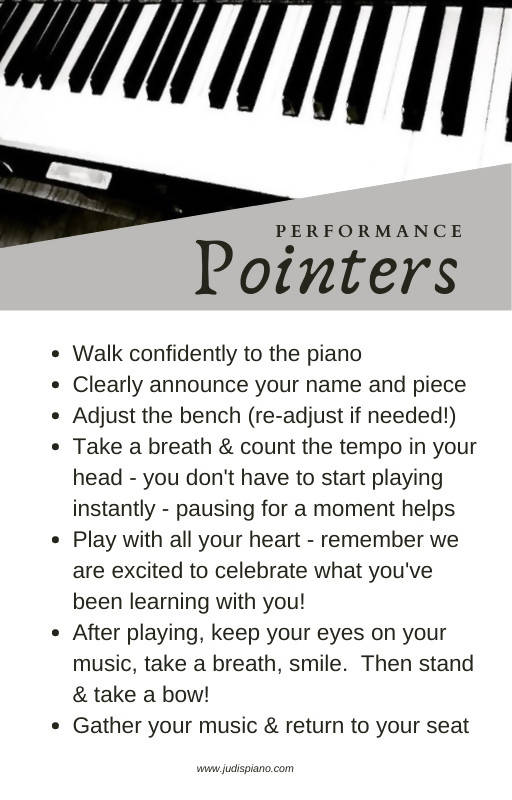 Performance Pointers Student Poster/Handout by JudisPiano