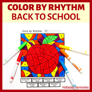 Color By Rhythm Music Worksheet - Back to School