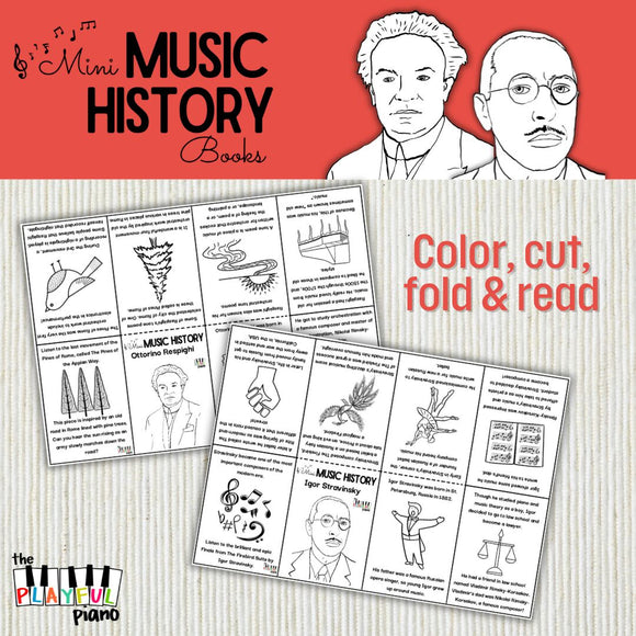 Mini Music History Books, Set #7: Respighi & Stravinsky