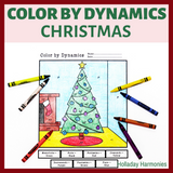 Christmas Color by Dynamics Worksheets - Music Dynamics Activities