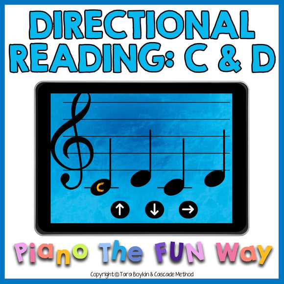 Boom Cards: Directional Reading with Middle C and D