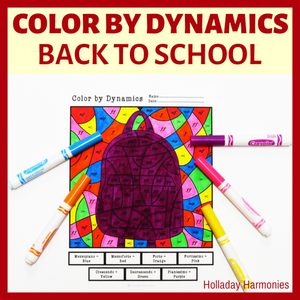 Color By Dynamics Music Worksheet - Back to School