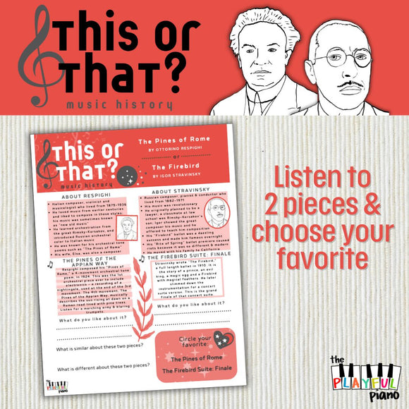 This or That #7: Respighi or Stravinsky? - Mini Music History Listening Activity