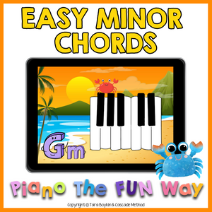 Boom Cards: Building Easy Minor Chords (Beach Theme; White Keys)