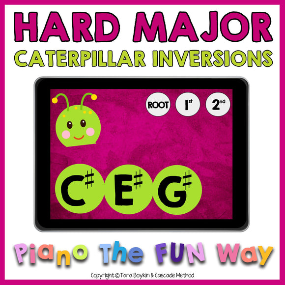 Boom Cards: Hard Major Chord Inversions - Caterpillar Theme