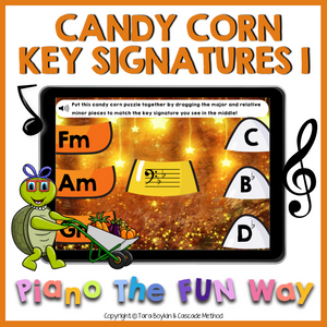 Boom Cards: Candy Corn Key Signatures 1 (Bass)