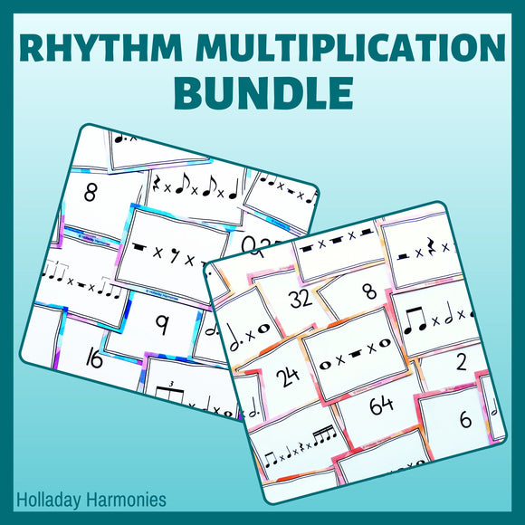 Rhythm Multiplication Math Equations Bundle: Level One and Two