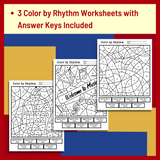 Color By Rhythm Music Worksheet - Back to School