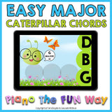Boom Cards: Easy Major Caterpillar Chords (C, D, E, F, G, A & B)