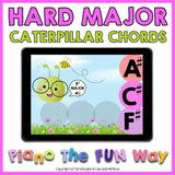 Boom Cards: Hard Major Caterpillar Chords (C#, Db, Eb .. Ab & Bb)