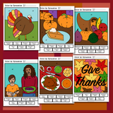 Thanksgiving Color by Dynamics Worksheets - Music Dynamics Activities