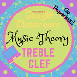 DIGITAL Music Theory Lesson 2: Treble Clef - Self Grading - No Prep