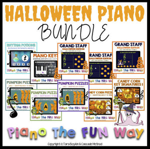 Boom Cards: Halloween Piano Bundle