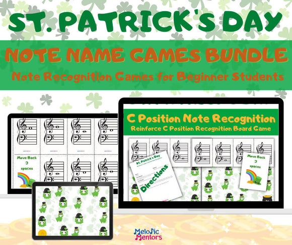 St. Patrick's Day Note Recognition Games Bundle