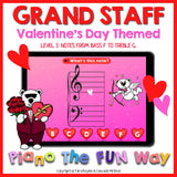 Boom Cards: Grand Staff Notes Valentines Themed Level 1