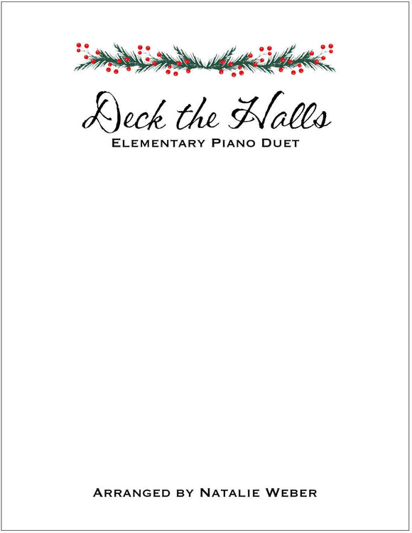 Deck the Halls Elementary Piano Duet
