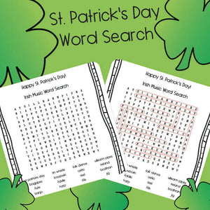 St. Patrick's Day Music Word Search