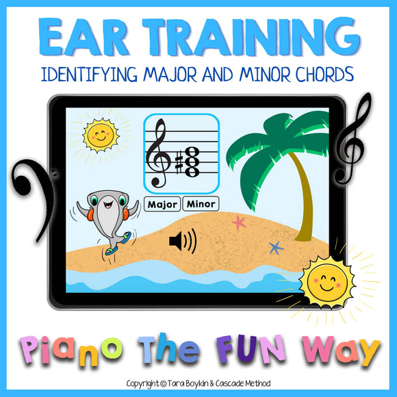 Boom Cards: Ear Training: Major and Minor Chords with Hank the Hammerhead Shark