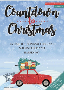 Piano Christmas Book, Carols and Songs with lyrics and backing tracks included.  For Elementary to early Intermediate level.