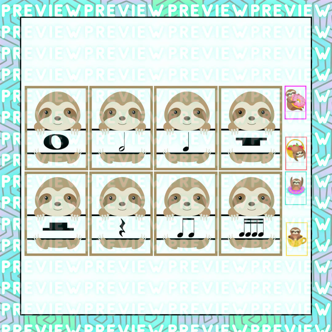Walking With Sloths | Note Names and Values Game – Music Teacher Resources
