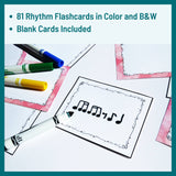 Four Beat Rhythm Music Flashcards Level Four - Eighth Rests, Dotted Half Note, One Eighth and Two Sixteenths