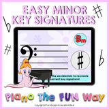 Boom Cards: Easy Minor Key Signatures (White Keys)