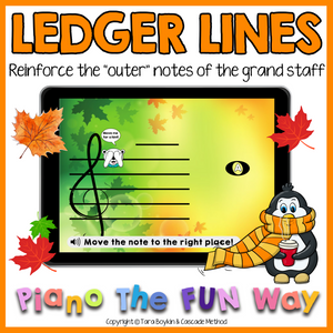 Boom Cards: Ledger Lines - Outer (Fall Themed)