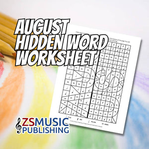 AUGUST Hidden Word Coloring Worksheet