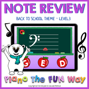 Boom Cards: Note Review Back to School Theme Level 3