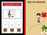 Find the Treasure | Treble Space Notes | Interactive Digital Music Game