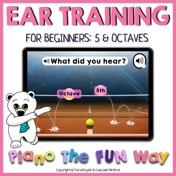 Boom Cards: Beginner Ear Training Sport Ed (5th & Octaves)