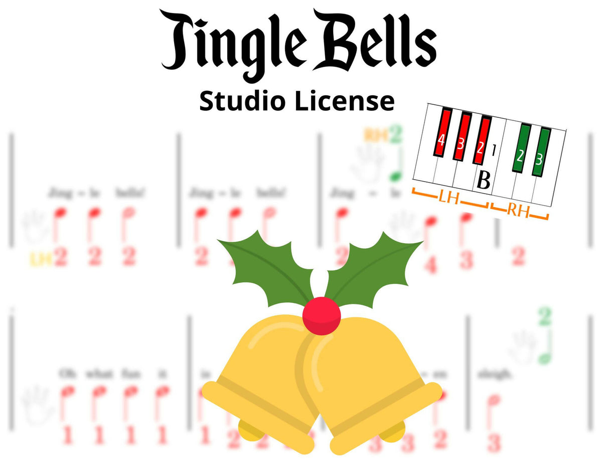 Jingle Bells Christmas carol Finger Numbers Notation on black
