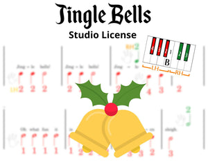 Jingle Bells - Pre-staff Finger Numbers on Black + White Keys (Studio License)