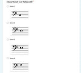 DIGITAL Music Theory Lesson 3 The Bass Clef and Staff Google Classroom - Self Grading