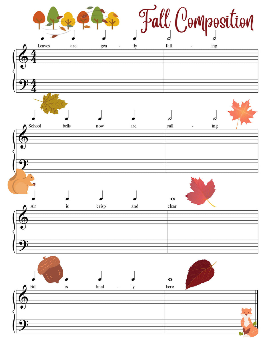 fall composition printable pre-reading – Music Teacher Resources