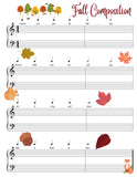 Fall Composition Printable (Pre-reading and On the Staff)