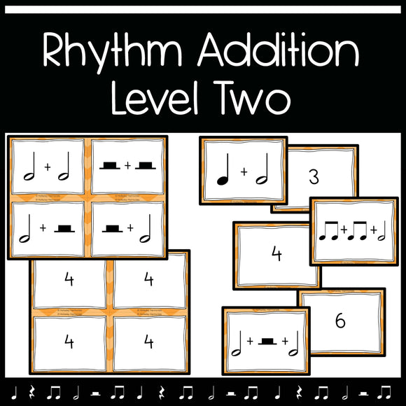 Rhythm Addition Math Equations - Level Two