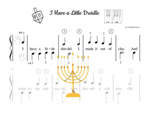 Dreidel Song - I Have a Little Dreidel - Pre-staff Finger Number Notation (Studio License)