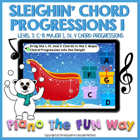 Boom Cards: Sleighing' Chord Progressions 1