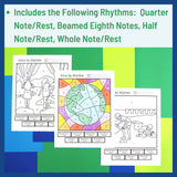 Earth Day Themed Color by Rhythm Worksheets