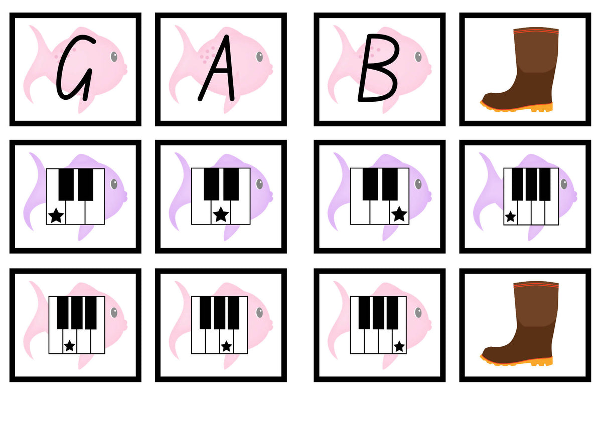 Note Recognization Game Fishing For Pairs | Note Recognition Game – Music Teacher Resources