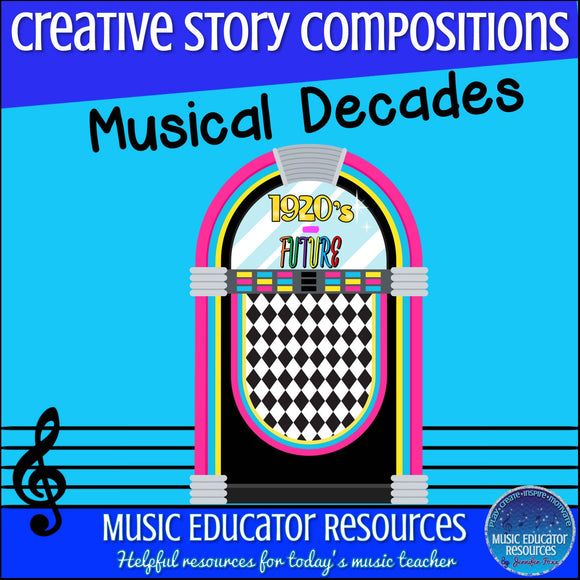 Creative Story Compositions | Musical Decades | Reproducible