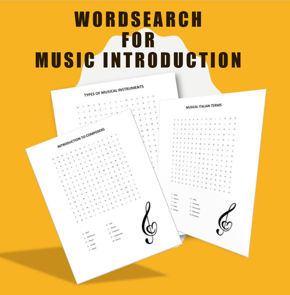 Fun Wordsearch for Music Introduction Classroom