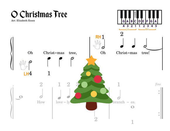 Oh Christmas Tree - Pre-Staff Finger Numbers (Studio License)
