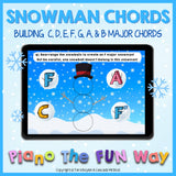 Boom Cards: Snowman Chords (Major Chords: C, D, E, F, G, A & B)